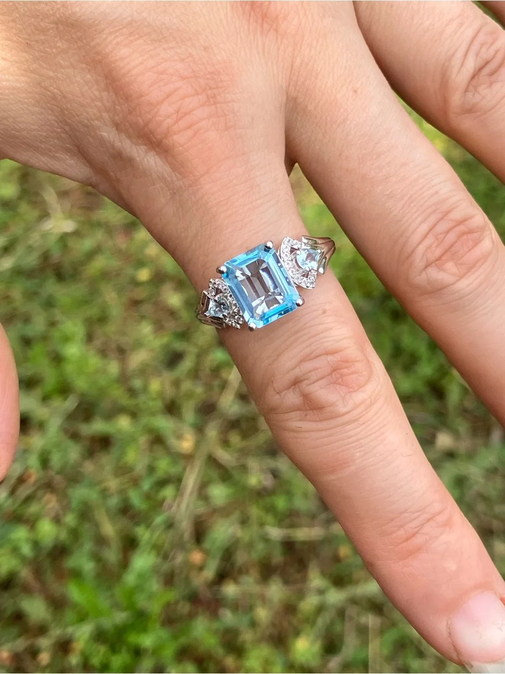 Sky Blue Topaz Sterling Silver Ring Size 10